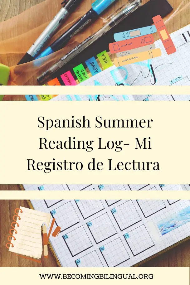 Spanish Summer Reading Log- Mi Registro de Lectura - Becoming Bilingual